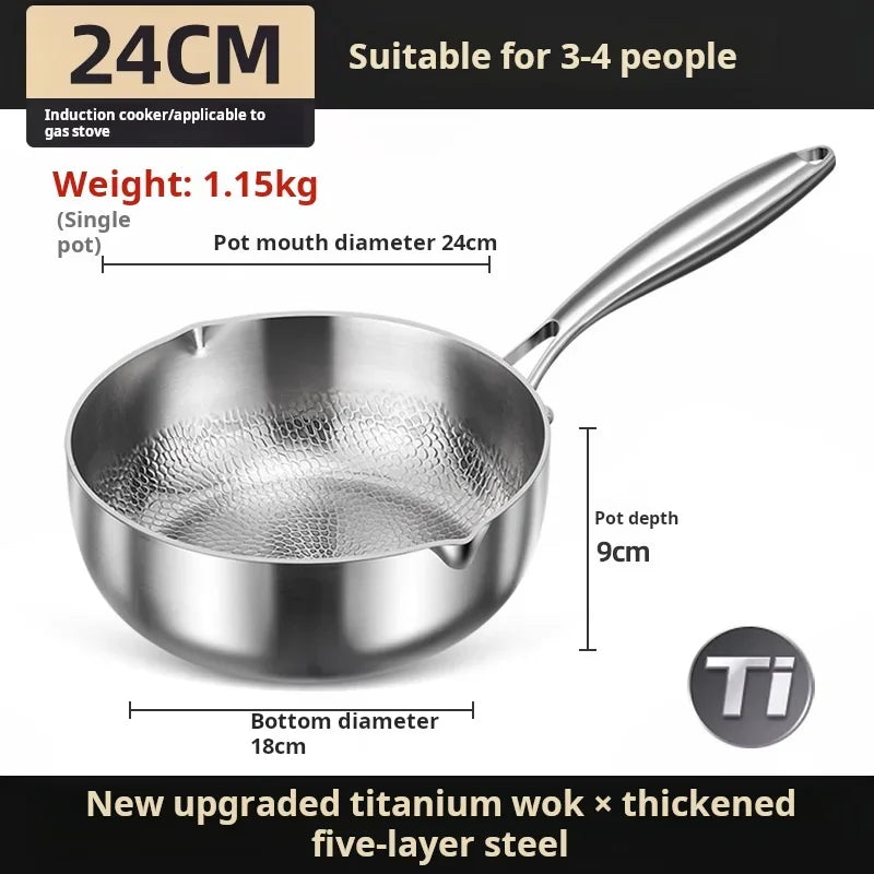 Pure Titanium Non-Stick Small Milk Pot | Ideal Baby Food Cookware
