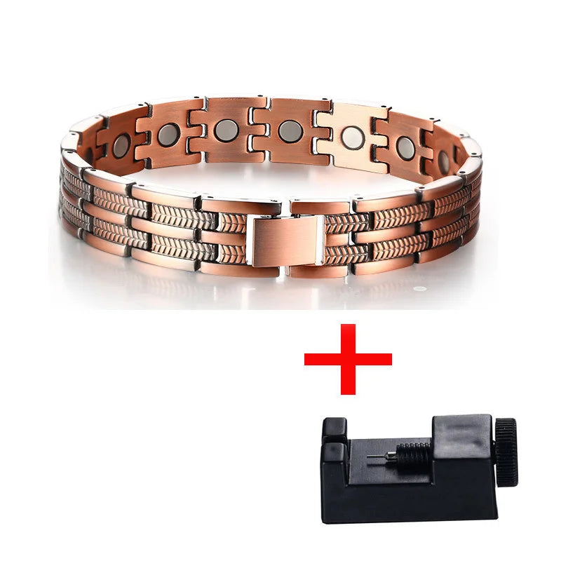 Adjustable Copper Therapy Bracelets for Men | Pain Relief Bangle