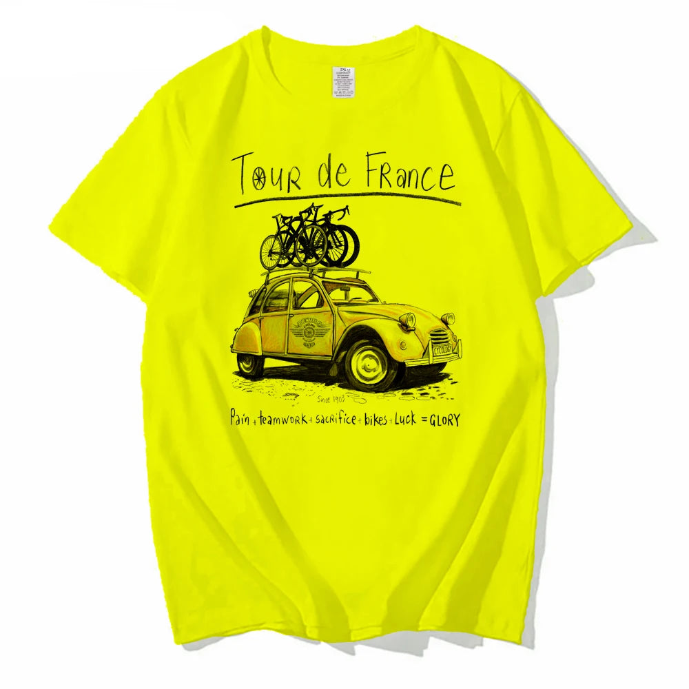Creative Road Trip Bicycle T-Shirt | Casual Outdoor Cycling Tee