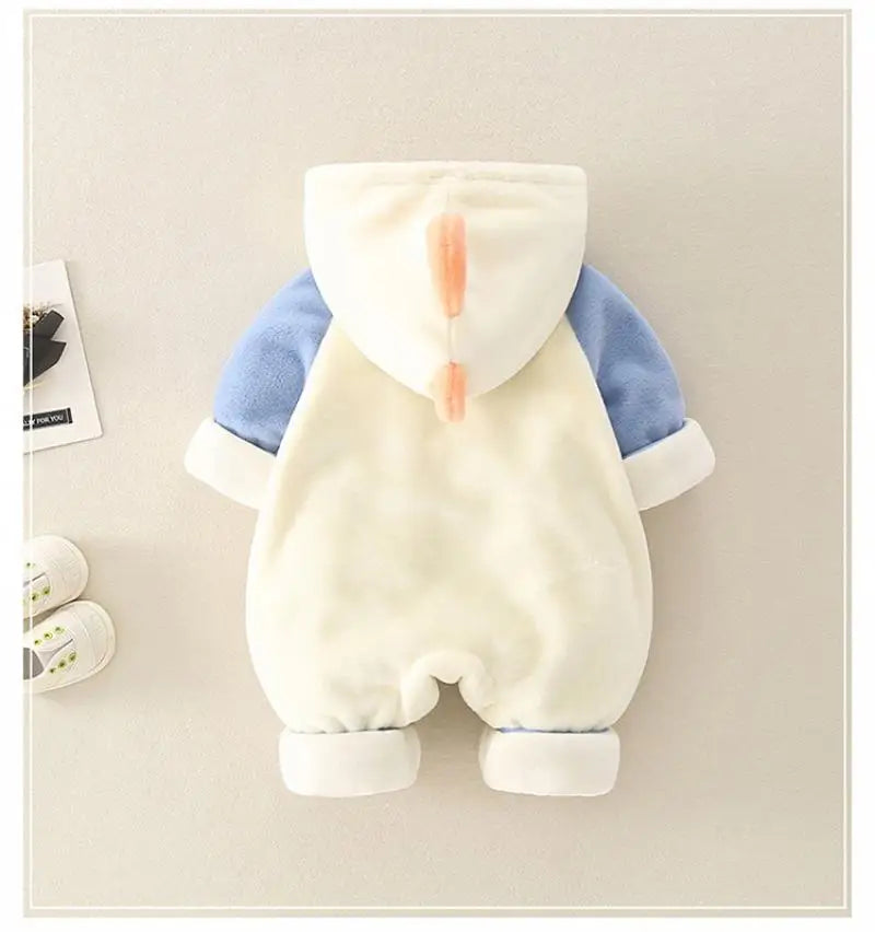 Thick Plush Newborn Baby Rompers | Cozy Winter Jumpsuit Outfits