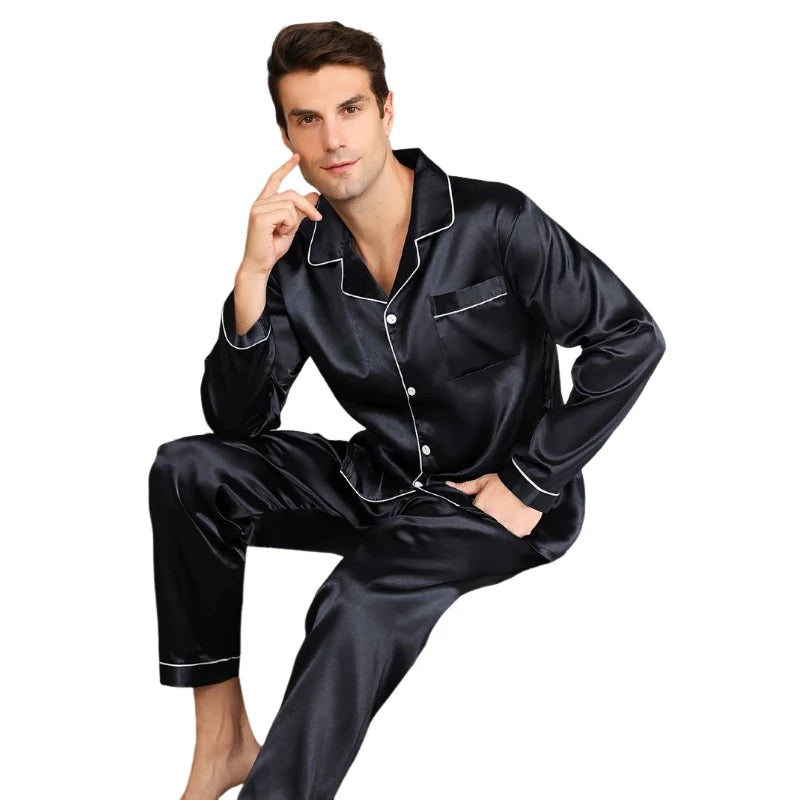 Men's Satin Pajama Set | Comfortable Summer Sleepwear for Men