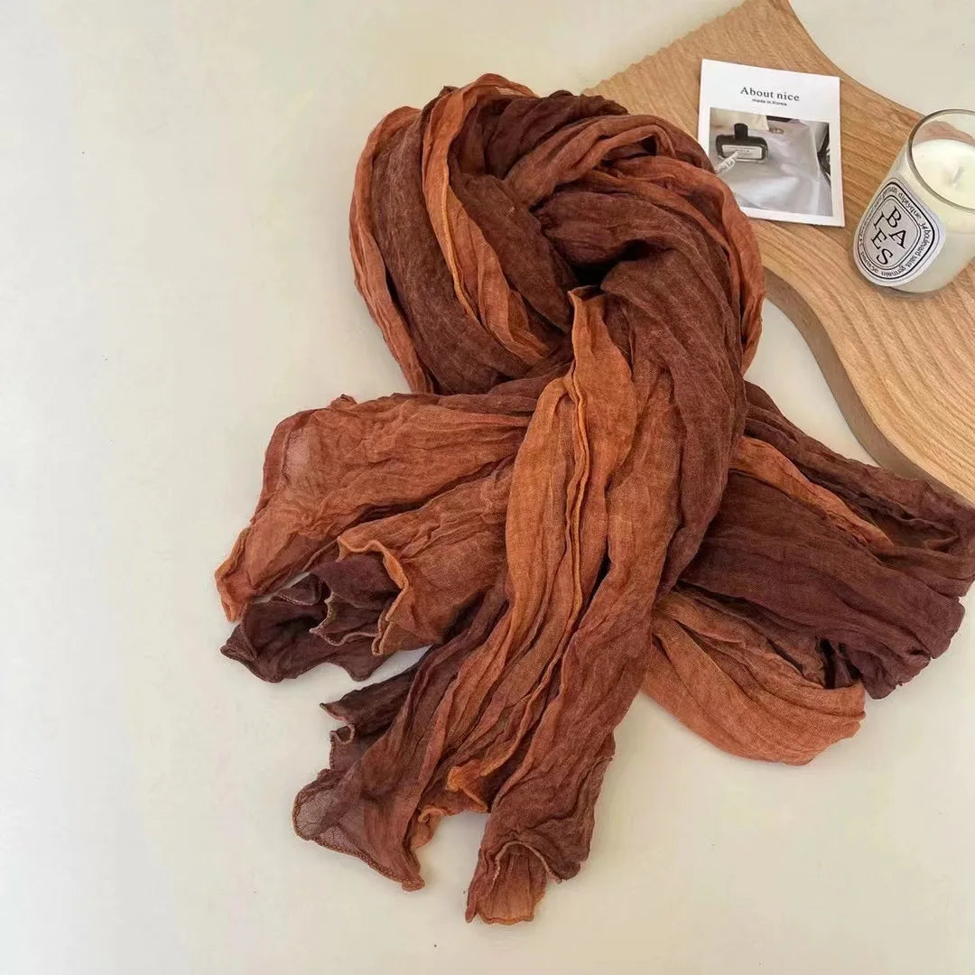 Stylish Tie-Dye Cotton Linen Scarf | Multifunctional Hip Hop Shawl