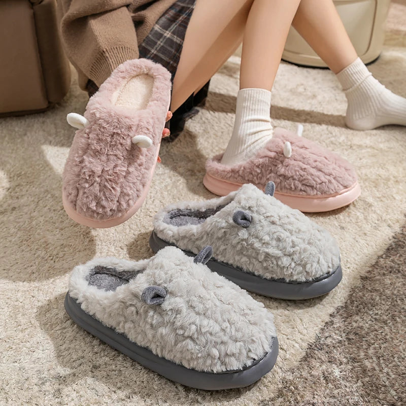 Cute Cartoon Plush Winter Slippers | Warm Comfort for Home