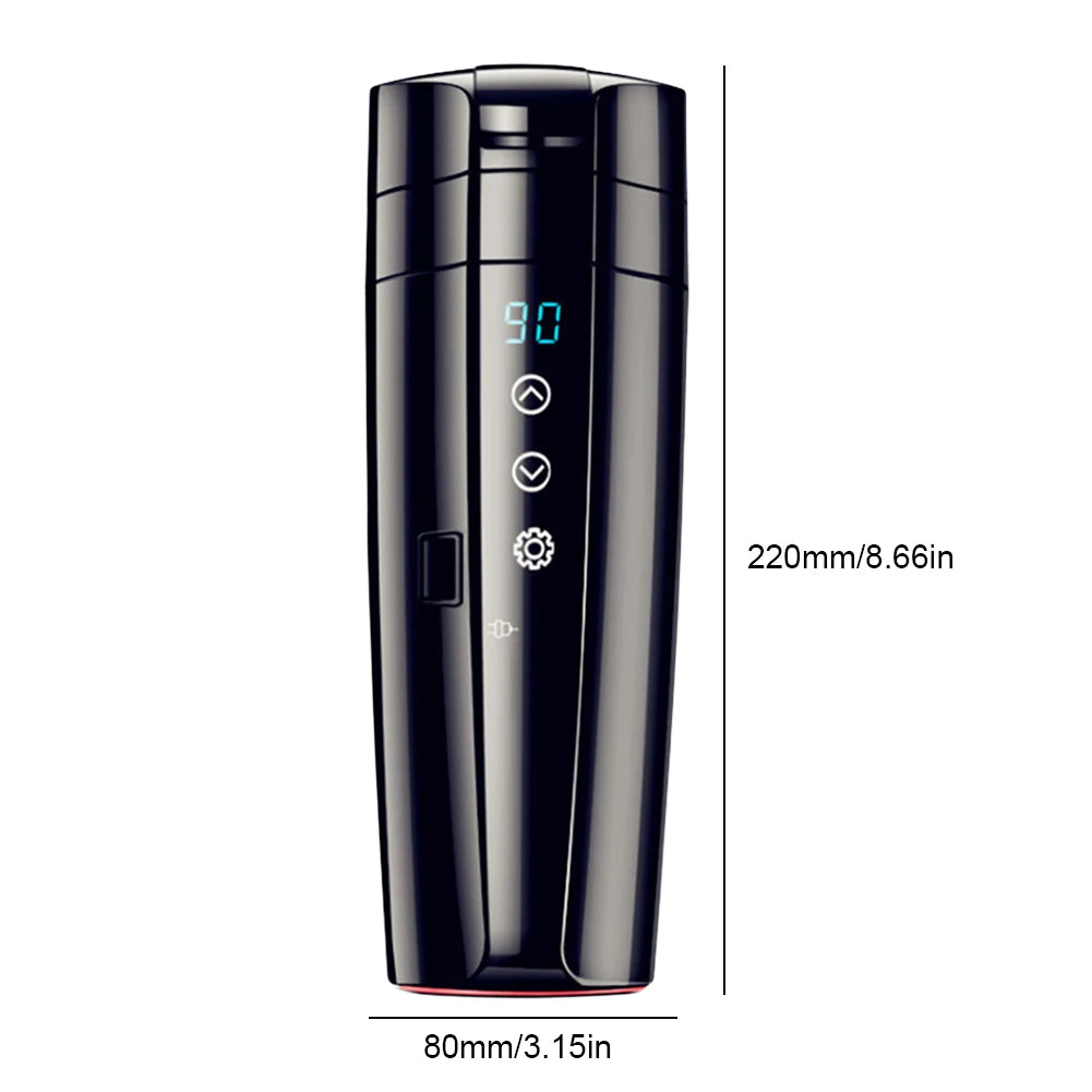 Electric Heated Car Mug with LCD Display | On-the-Go Beverage Warmer
