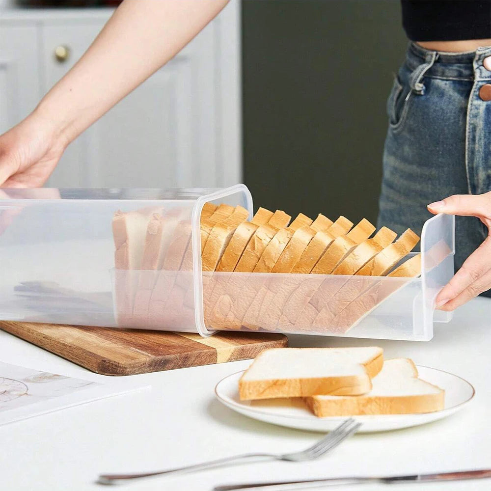 Airtight Bread Loaf Container | Clear Bread Box for Freshness