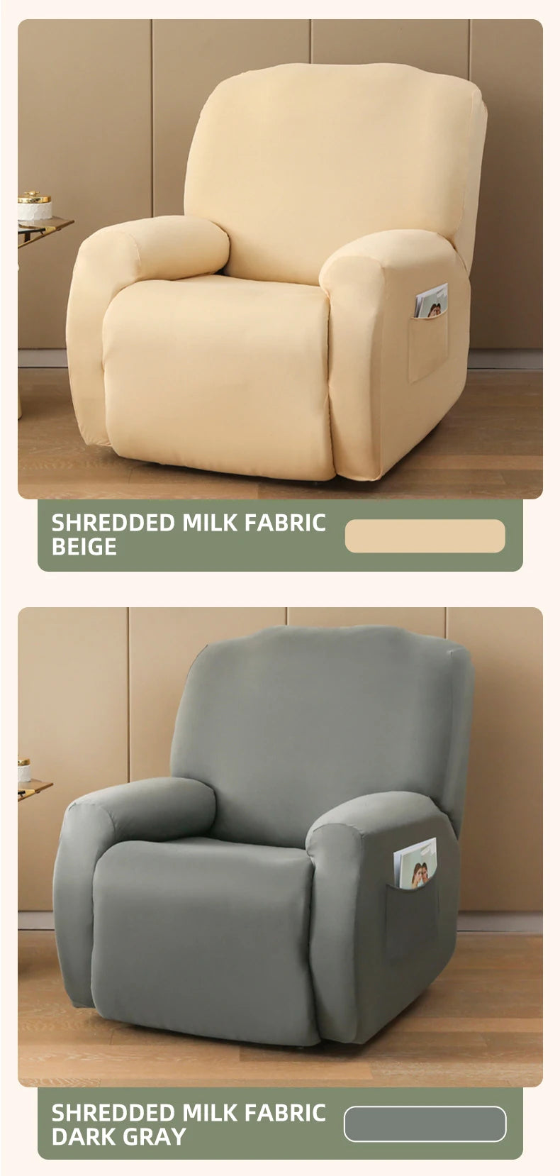 Super Stretch Recliner Sofa Slipcover | Non-Slip & Washable