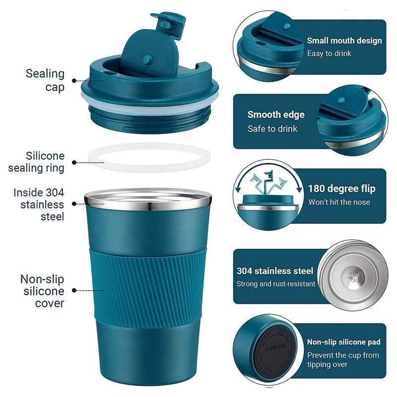 380/510ML Stainless Steel Thermal Mug | Insulated Coffee Tumbler