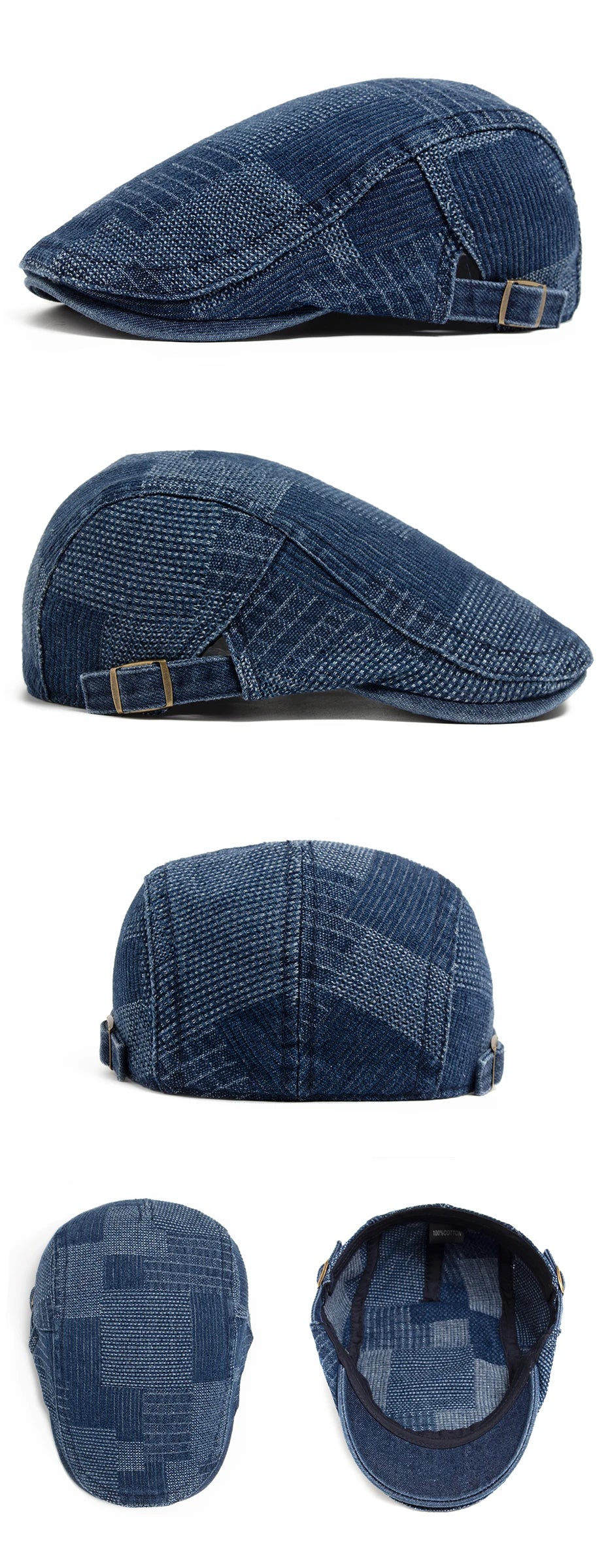 Denim Vintage Beret Men Newsboy Caps Summer Casual Women Forward Cap Cotton Visor Flat Hat Autumn Peaked Painter Hats