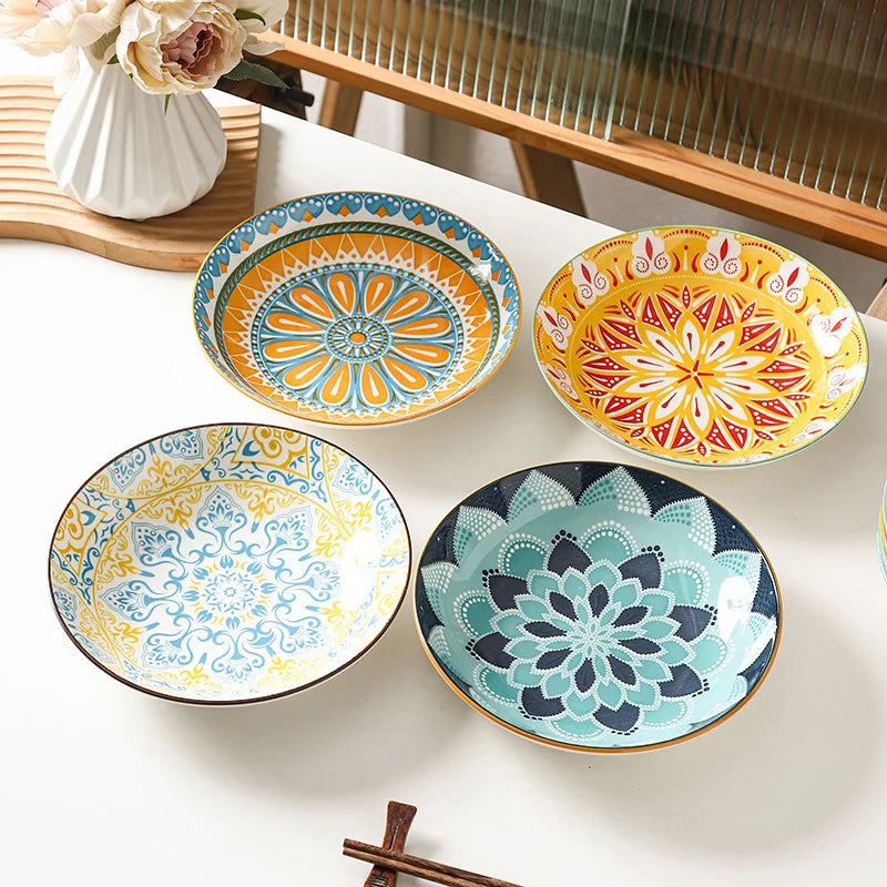 16-Piece Bohemian Ceramic Dinnerware Set for Stylish Dining