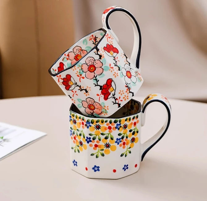 Retro Flower Mug | Stylish Ceramic Coffee & Tea Cup for All Occasions