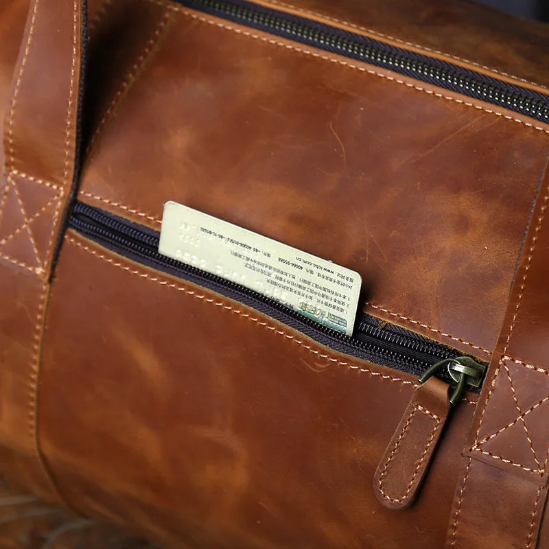 Retro Men's Crossbody Travel Bag | Genuine Leather Handbag