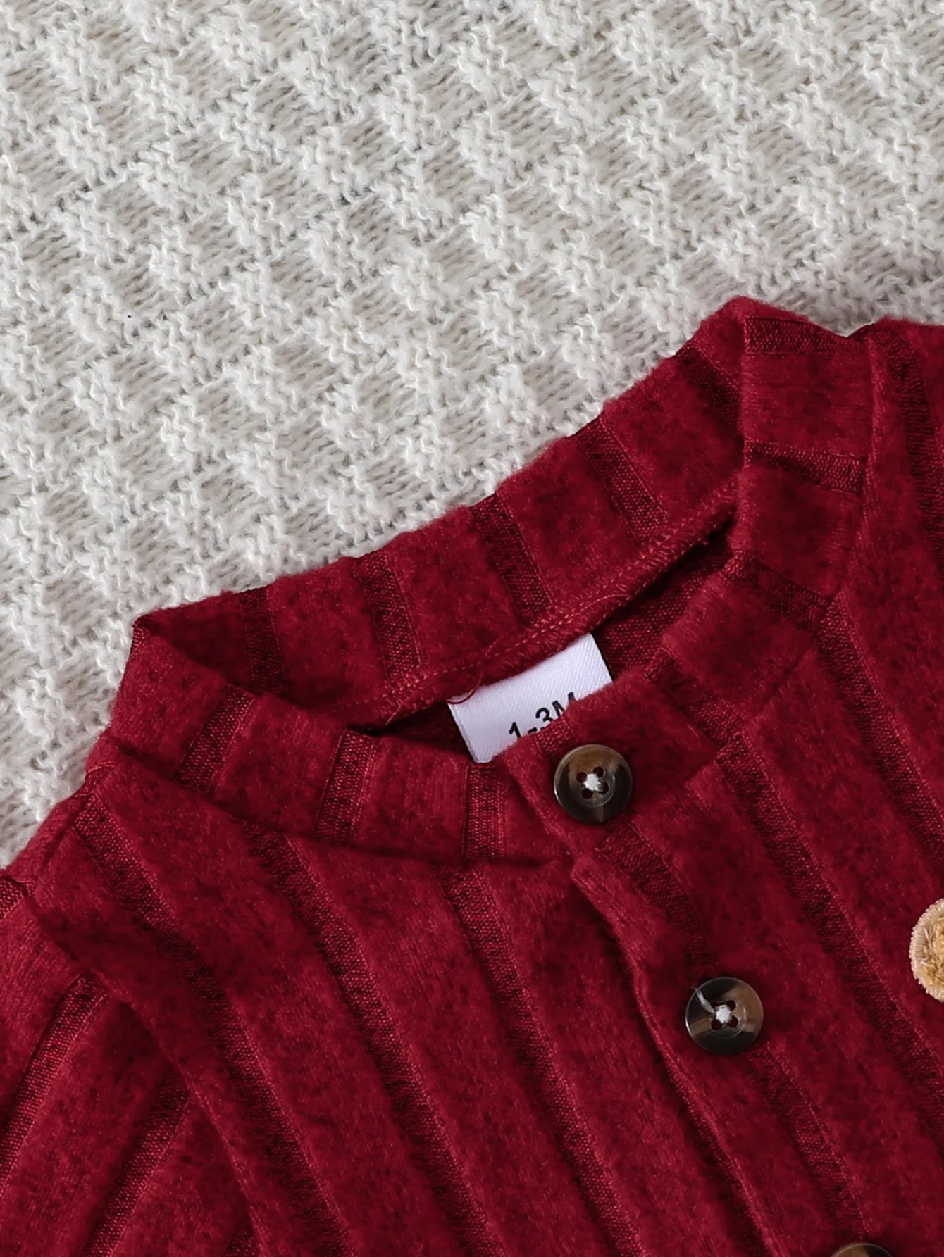 Adorable Baby Boy Red Onesie & Hat Set | Cozy Winter Outfit