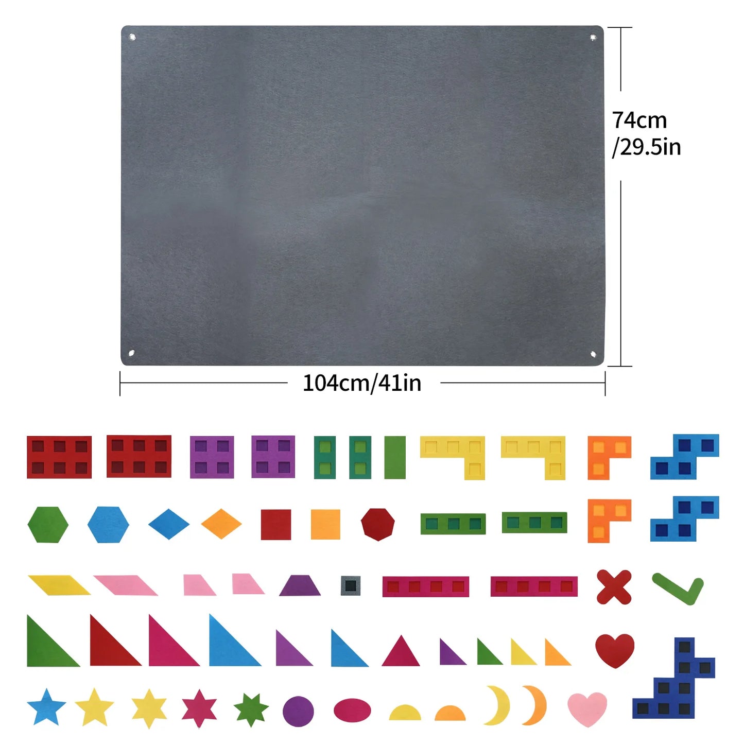 64-Piece Preschool Shape Teaching Felt Board Set for Toddlers