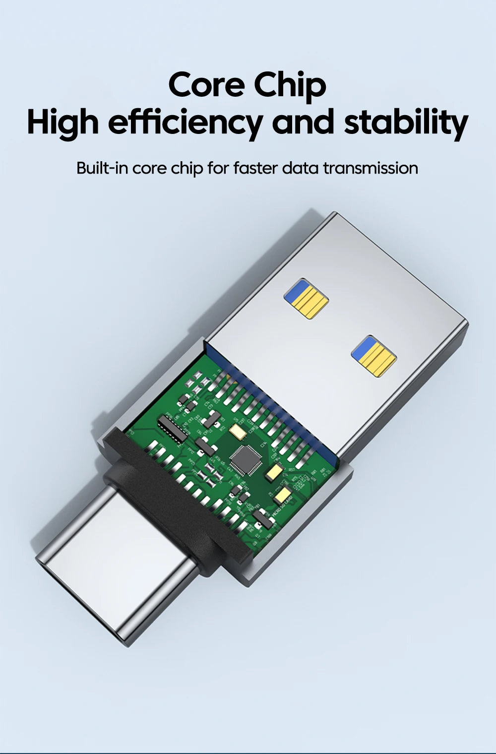 USB 3.0 Male to Type-C Adapter | Fast Charging & Data Transfer