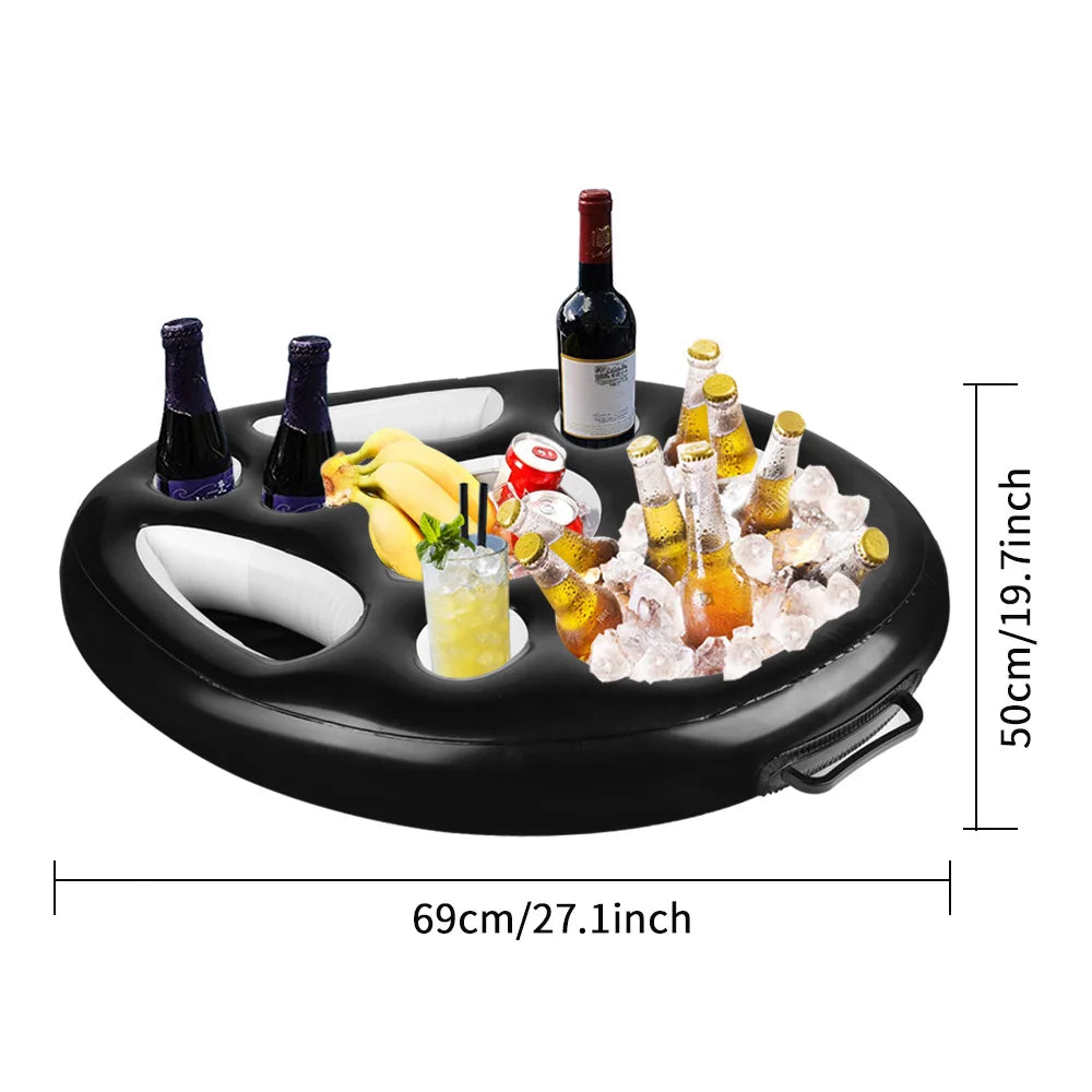 Inflatable Pool Drink Holder | Summer Party Float Cooler Tray