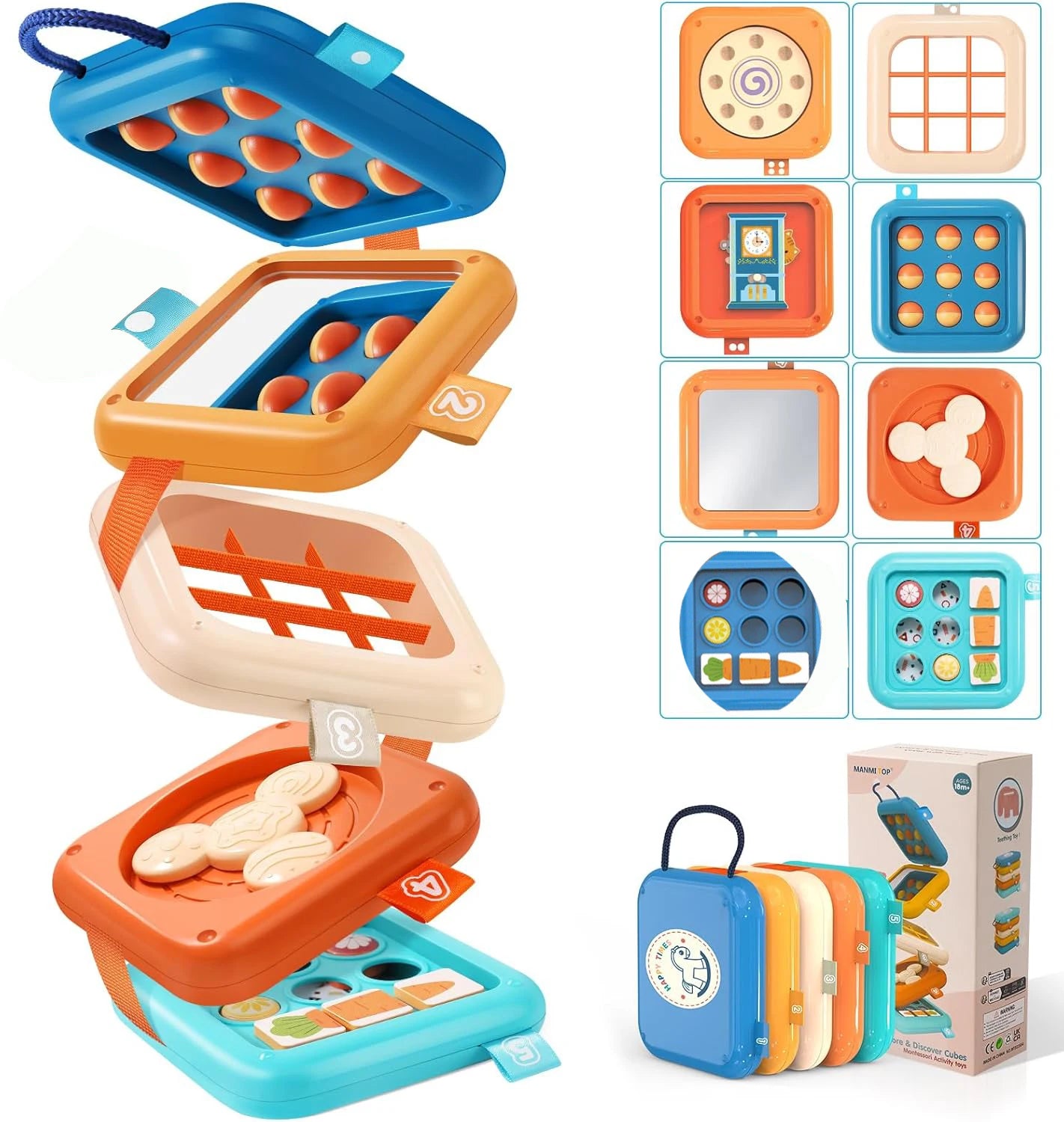 Montessori Busy Board Activity Cube | Sensory Toys for Kids 1+