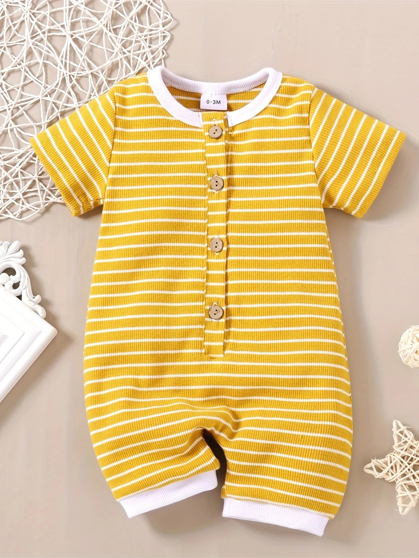 Summer Baby Stripe Short Sleeve Onesie | Color Block Romper Suit