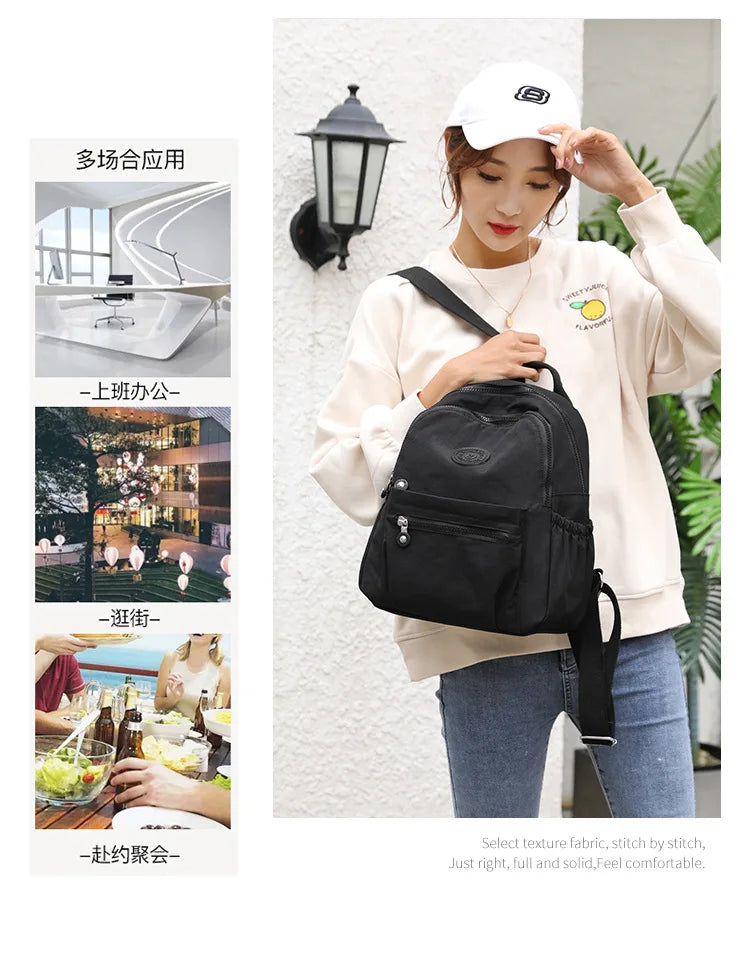 Women's Nylon Oxford Backpack | Stylish Small Rucksack