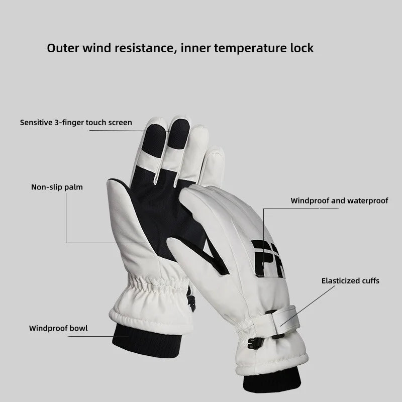 Professional Winter Skiing Gloves | Warm Waterproof Mittens