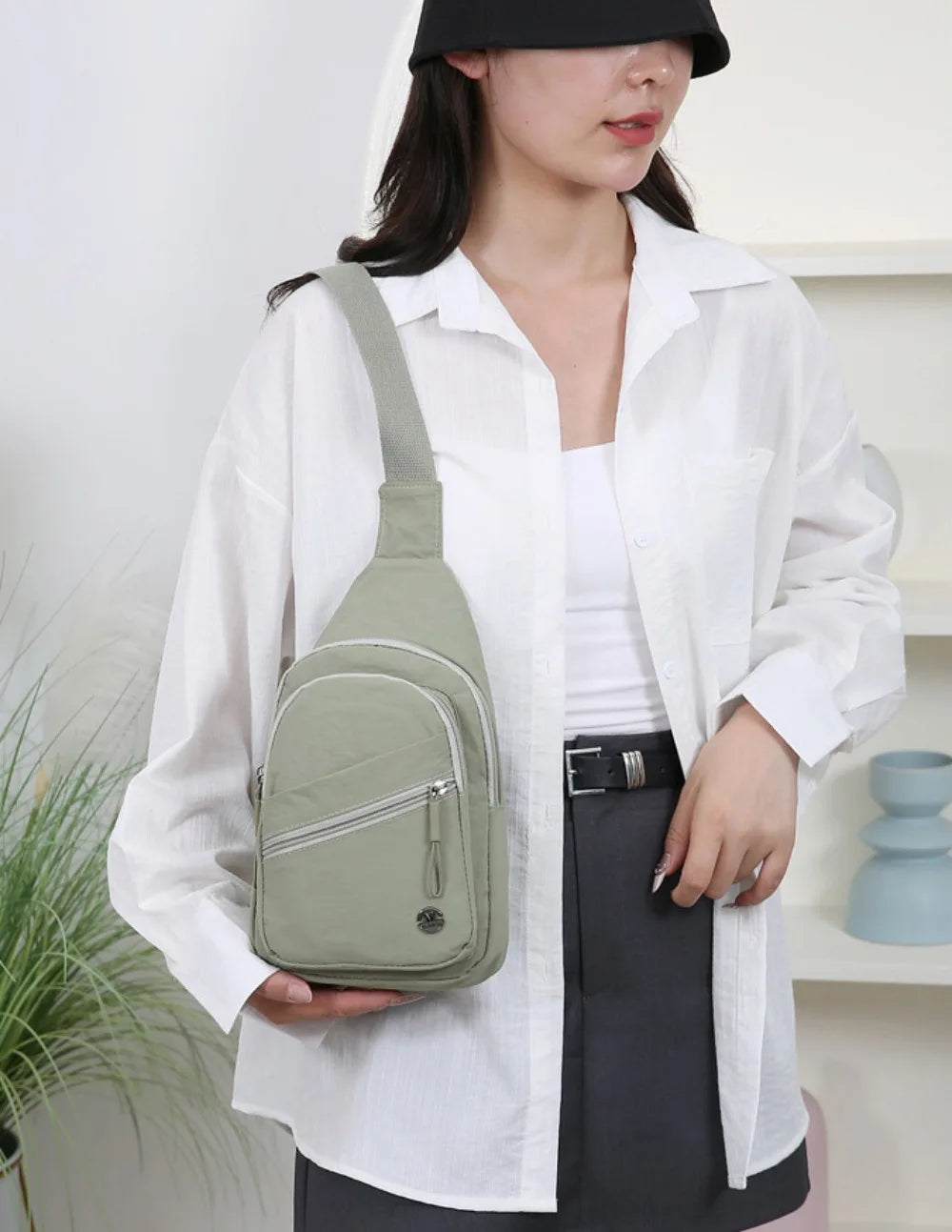 Spacious Waterproof Crossbody Bag | Lightweight Solid Color Messenger
