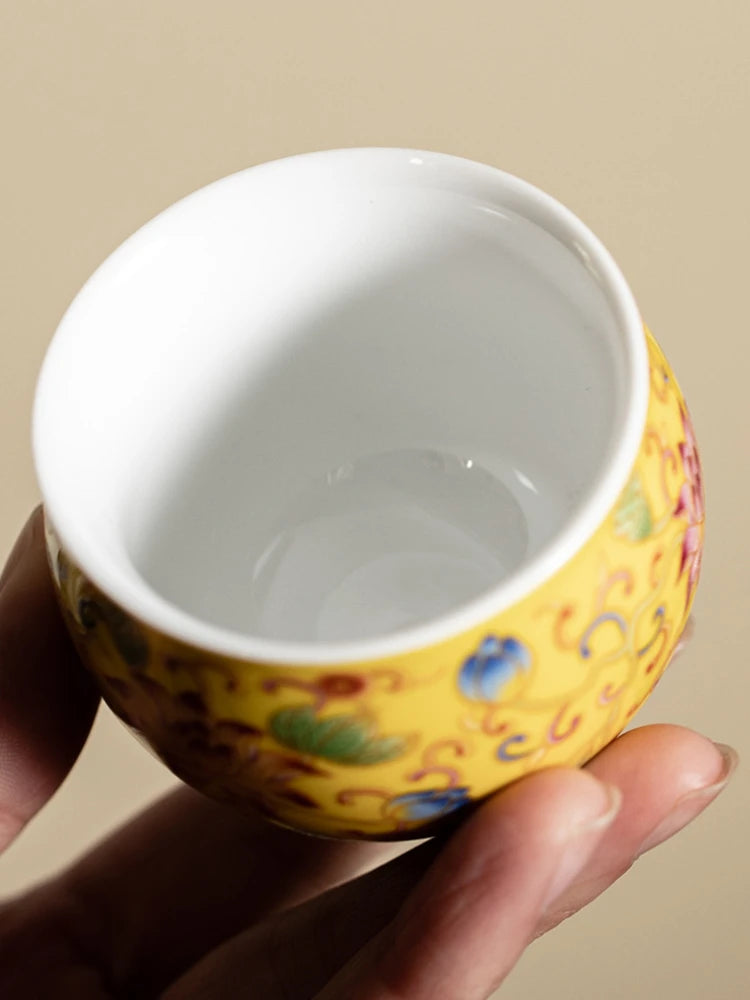 Elegant Japanese Ceramic Teacups | Retro Kungfu Tea Set