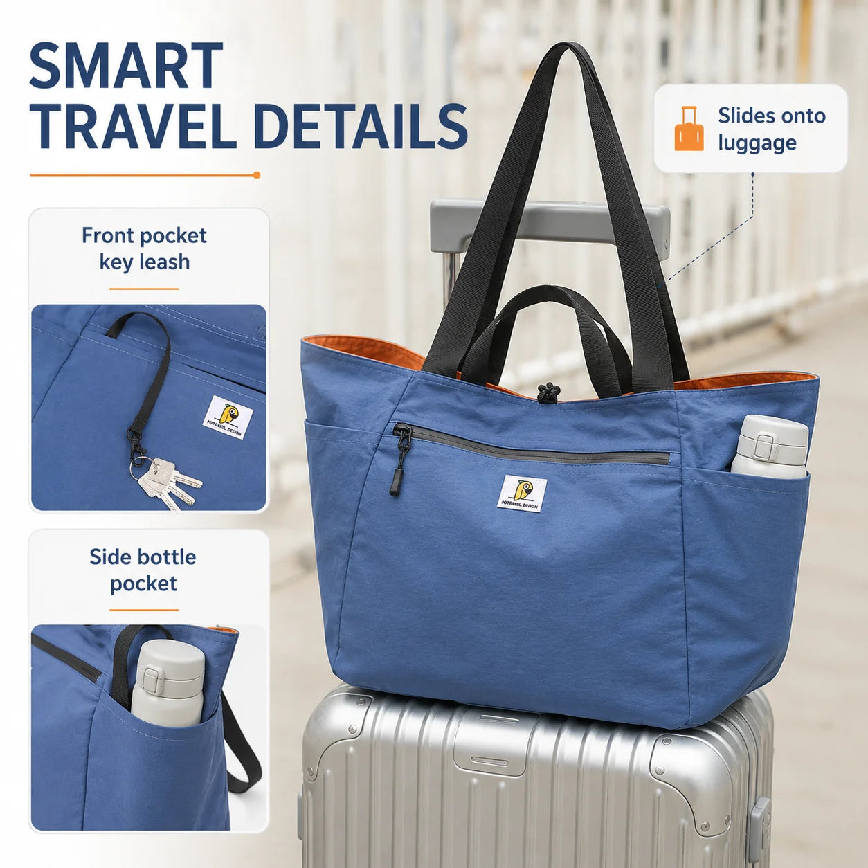 Reversible Large Capacity Travel Tote Bag | Foldable Duffle for All