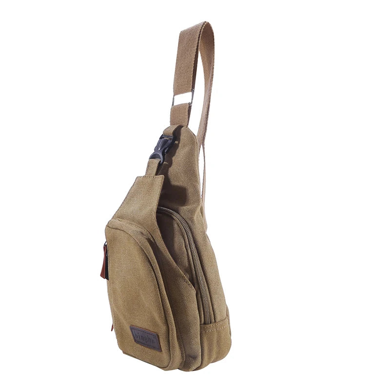 Men's Vintage Canvas Satchel Shoulder Sling Pack | Versatile Outdoor Bag