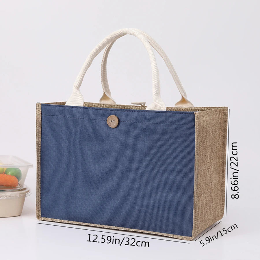 Fashionable Linen Handbag | Versatile Solid Colour Shopping Tote