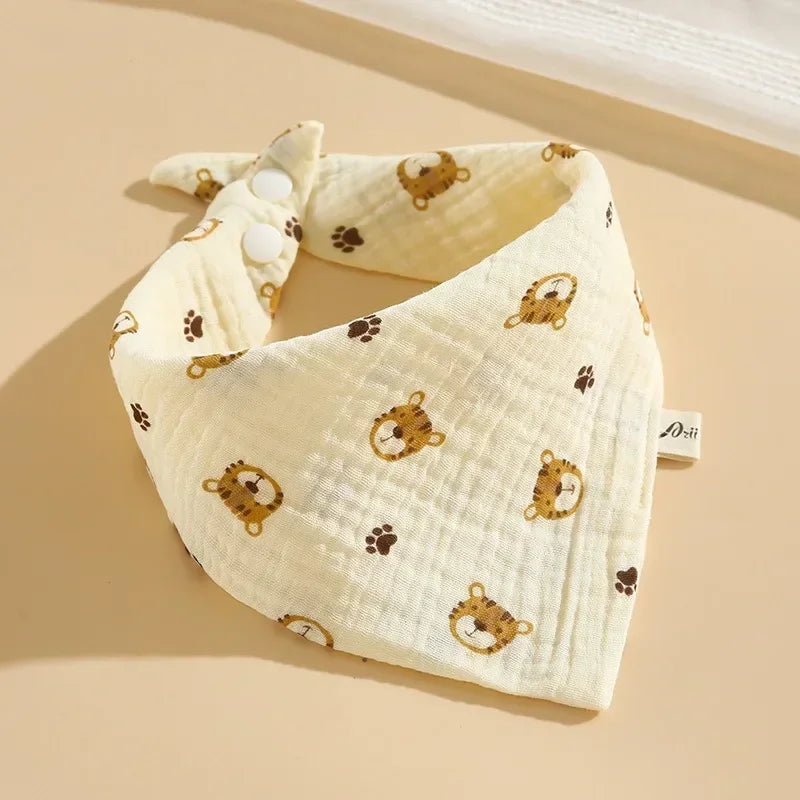 5pcs Soft Cotton Baby Muslin Bibs | Stylish & Durable Drool Cloths