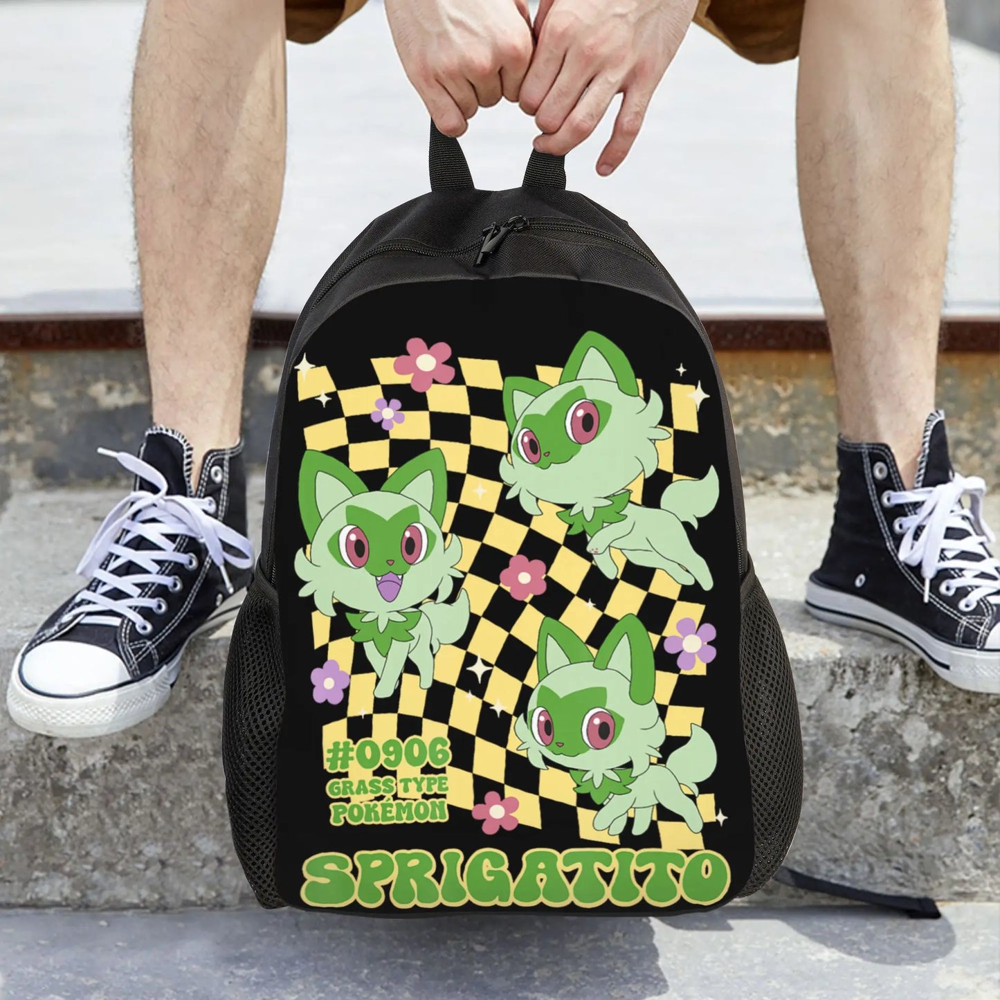 Retro Grass Type Pokemon Backpack | Large Capacity Daypack