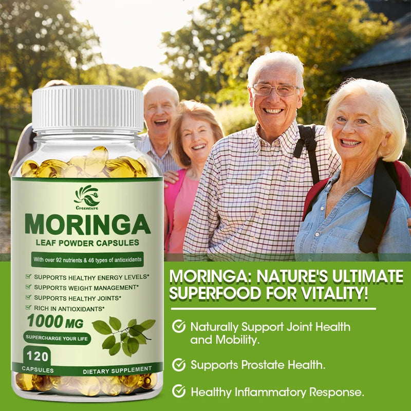 Organic Moringa Oil Capsules for Metabolism & Inflammation Relief