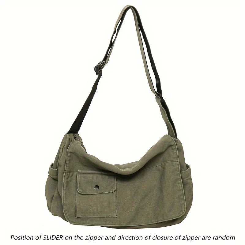 Versatile Canvas Messenger Bag | Large Capacity & Adjustable Design