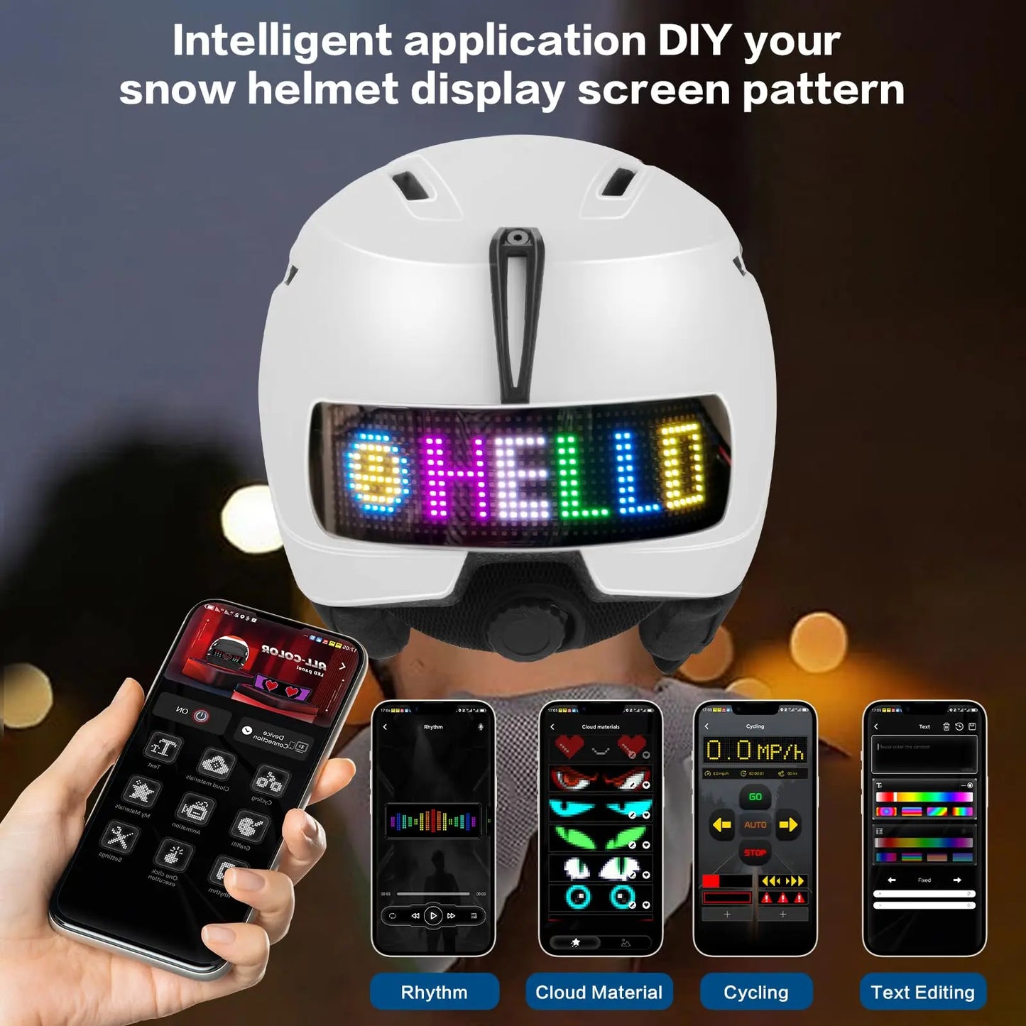 Winter Ski Helmet with LED Tail Light | Safe Cycling & Skiing Gear