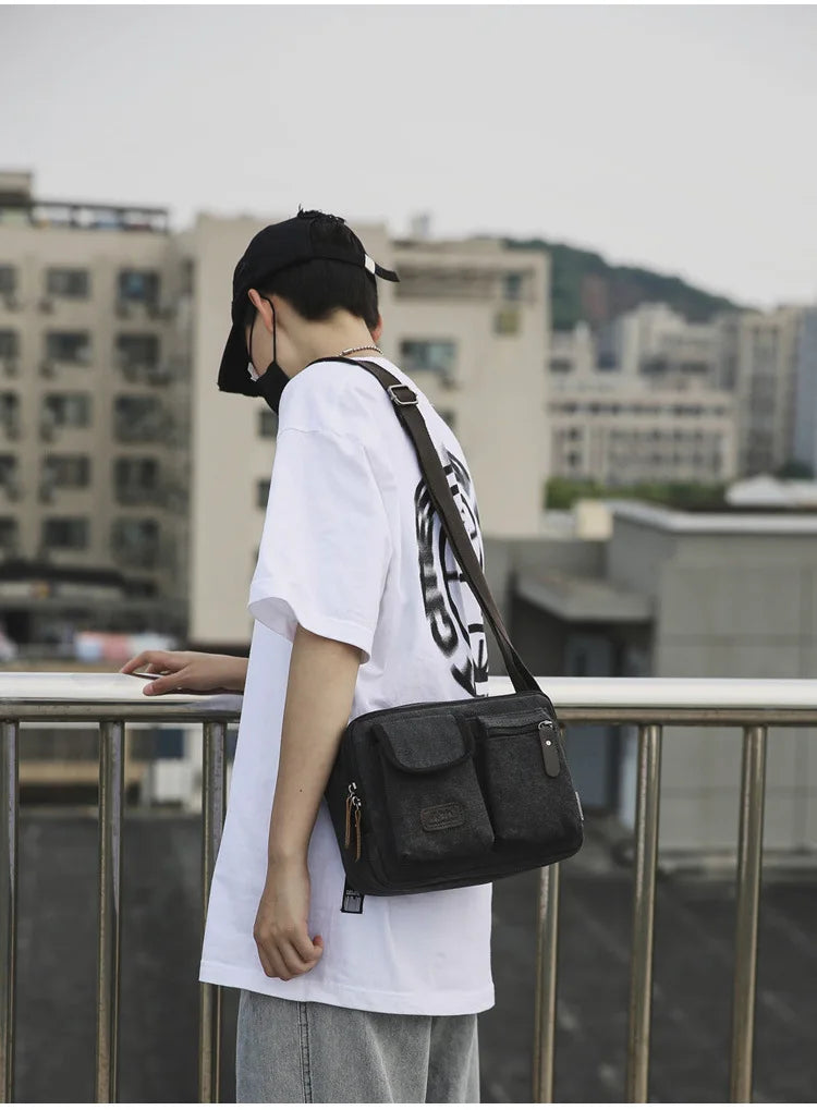 Men's Retro Canvas Shoulder Bag | Stylish Casual Messenger