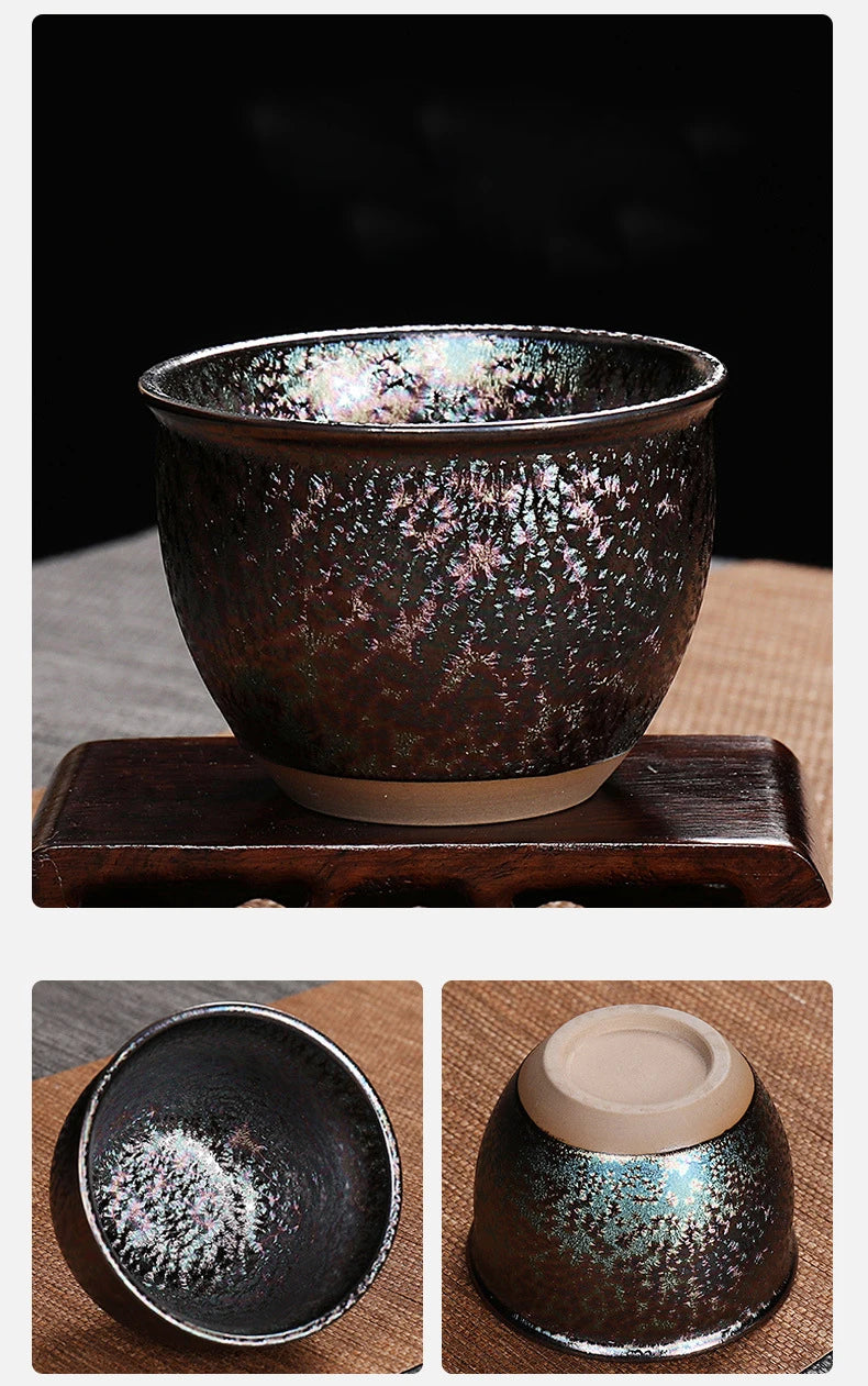 Large Pigmented Traditional Teacups | Elegant Kung Fu Drinkware