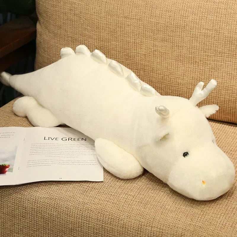 Large Kawaii White Dragon Plush Stuffed Toy for Kids
