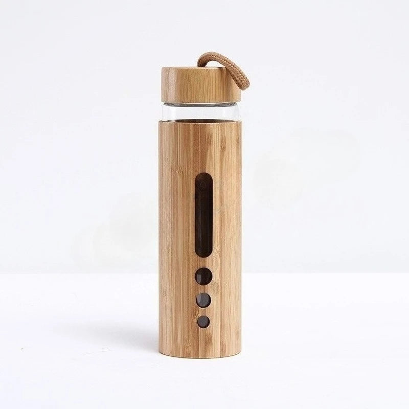 Eco-Friendly Borosilicate Glass Water Bottle with Bamboo Sleeve
