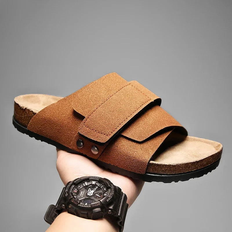 Stylish Cork Slippers for Men | Summer Beach Slides & Mules
