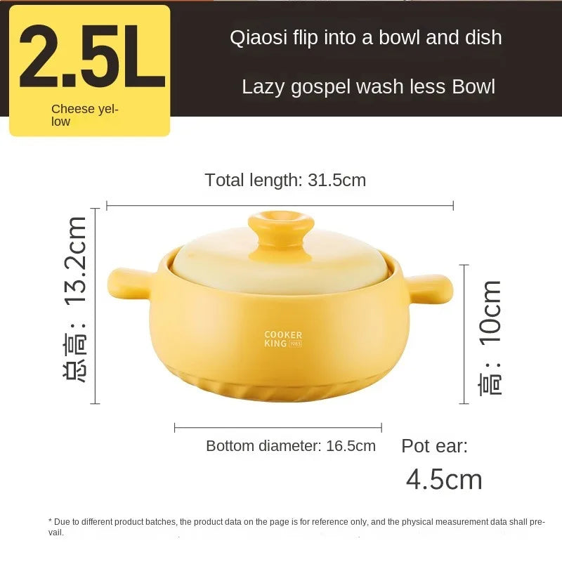 High-Temperature Resistant Ceramic Casserole Pot for Gas Stoves