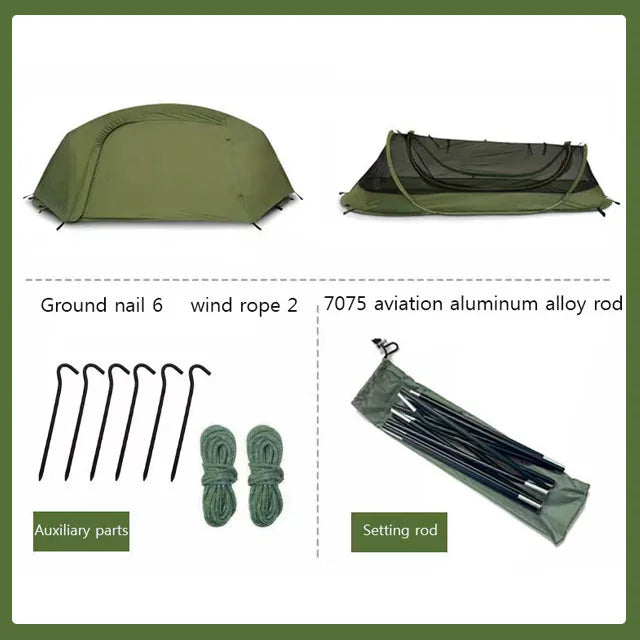 Rainproof Tactical Outdoor Camping Tent | Foldable Hiking Shelter