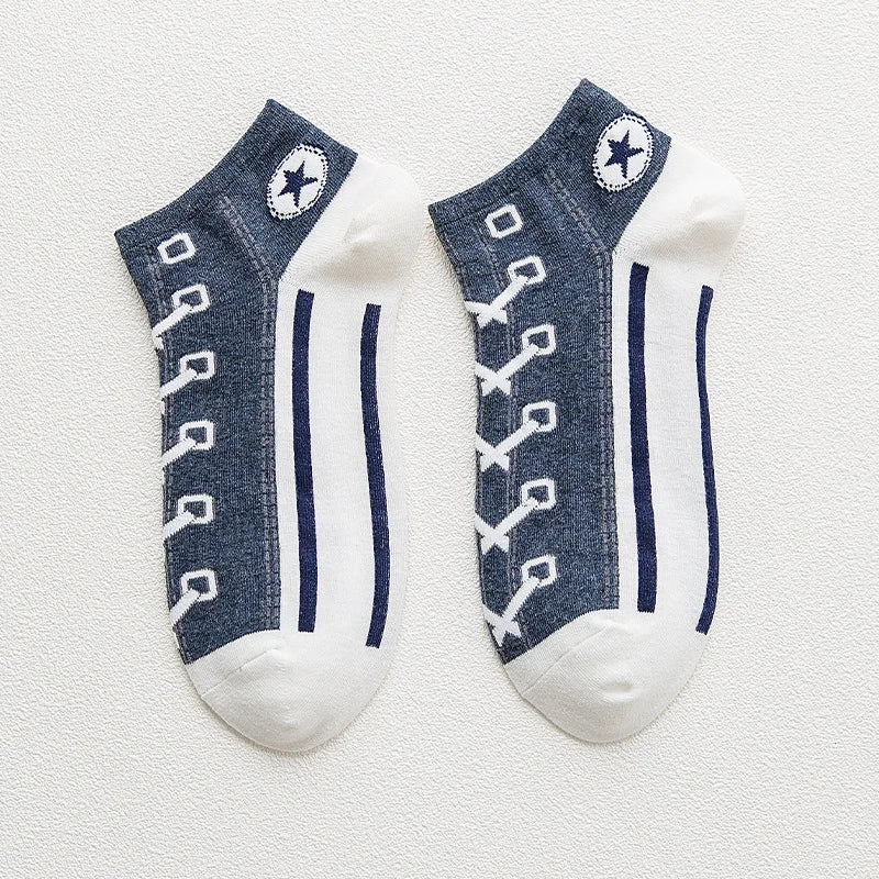 Men's Casual Denim Pattern Socks | Stylish Ankle Comfort