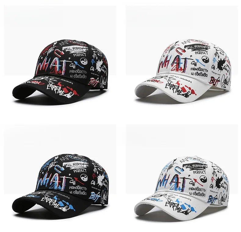 Unisex Graffiti Cotton Baseball Cap | Trendy Snapback Hat