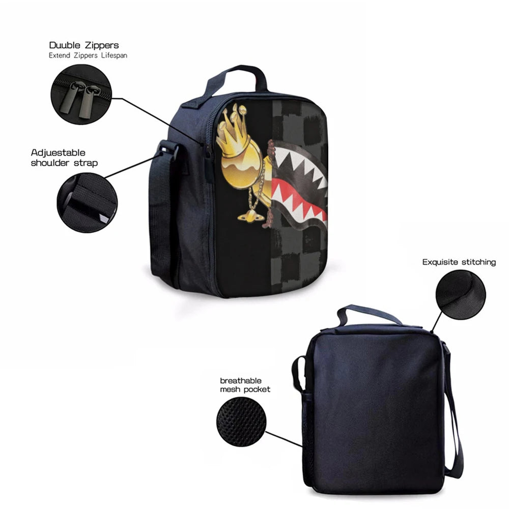 Trendy Shark Graphic Backpack Set | Ideal for School & Adventures