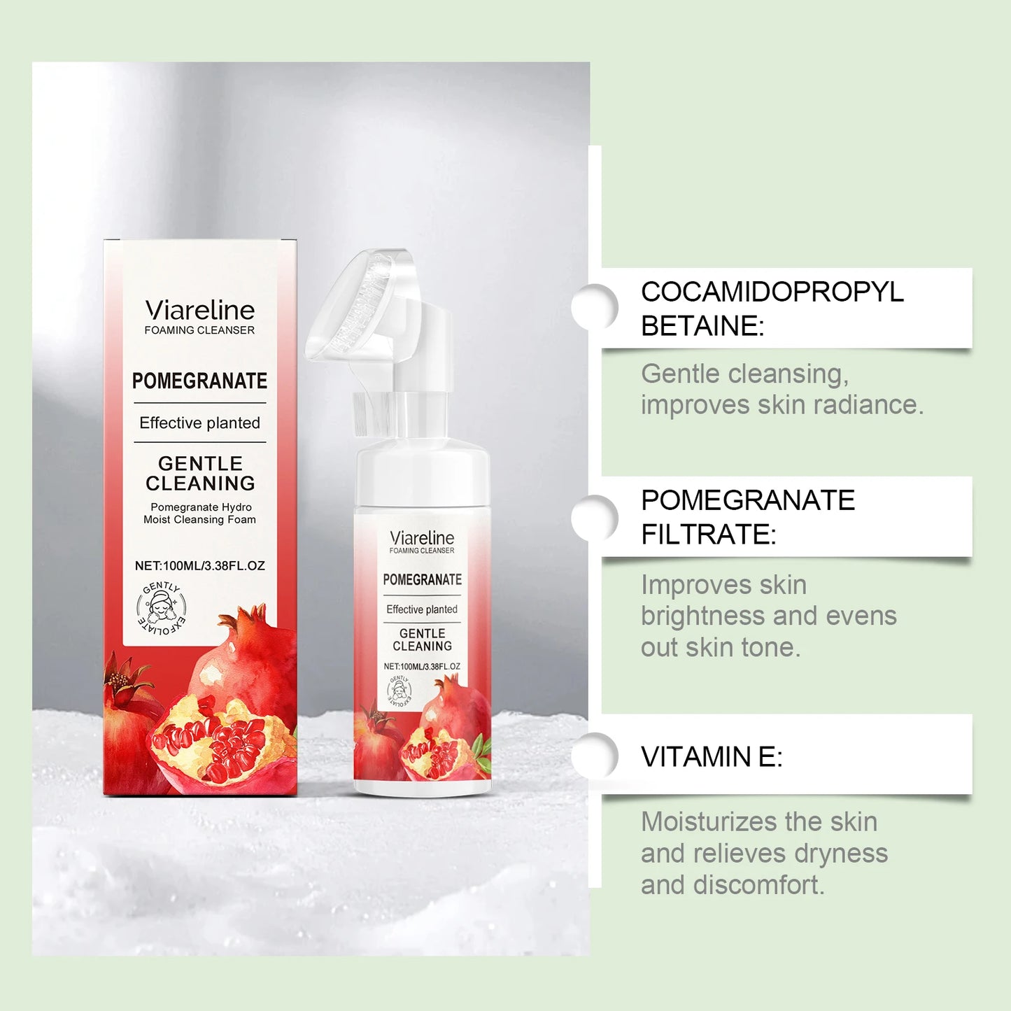 Gentle Pomegranate Foaming Facial Cleanser | Refreshing Cleanser