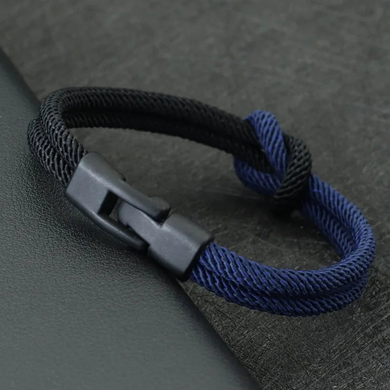 Double Layer Colorblock Rope Bracelet for Men | Trendy Accessory