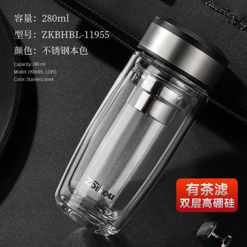 Portable Glass Tea Infuser Tumbler | Eco-Friendly Water Bottle