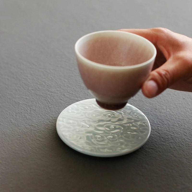 Ceramic Teacup Coaster | Elegant Tea Ceremony Accessories