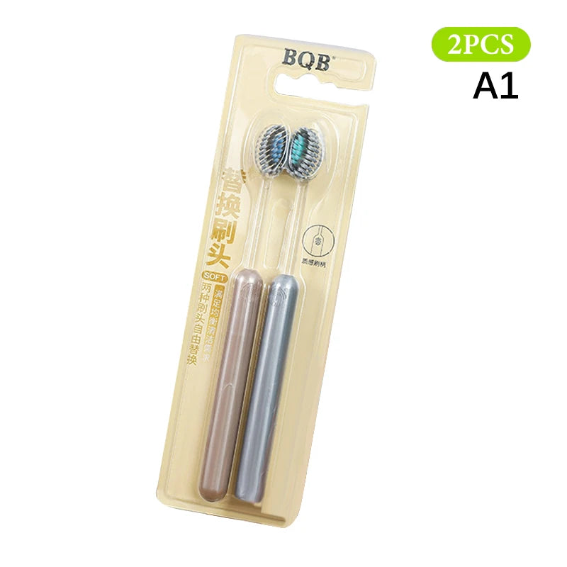 2Pcs Mouth Clean Toothbrush Ultra-Fine Soft Hard Bristle Toothbrush Deep Cleaning For Adults Whitening Teeth
