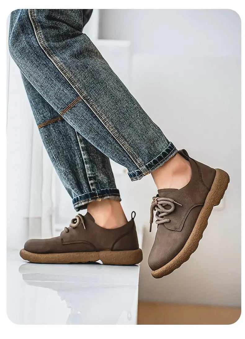 Men's Plus Size Retro PU Leather Ankle Shoes | Comfortable Casual Wear