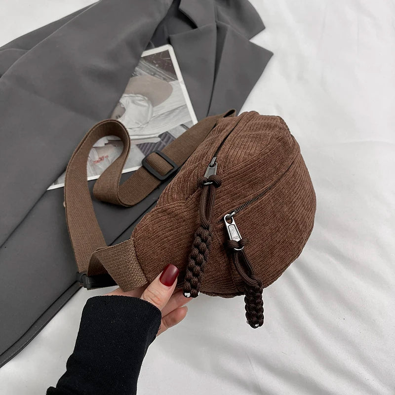 Elegante Riñonera de Pana para Mujer | Bolso Bandolera de Moda